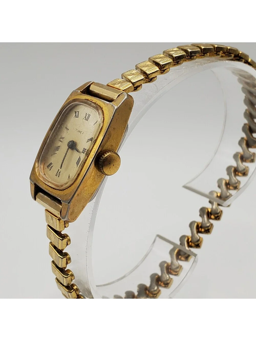 Vintage Timex Mechanical Watch Women Roman Numerals For Parts Or Repair